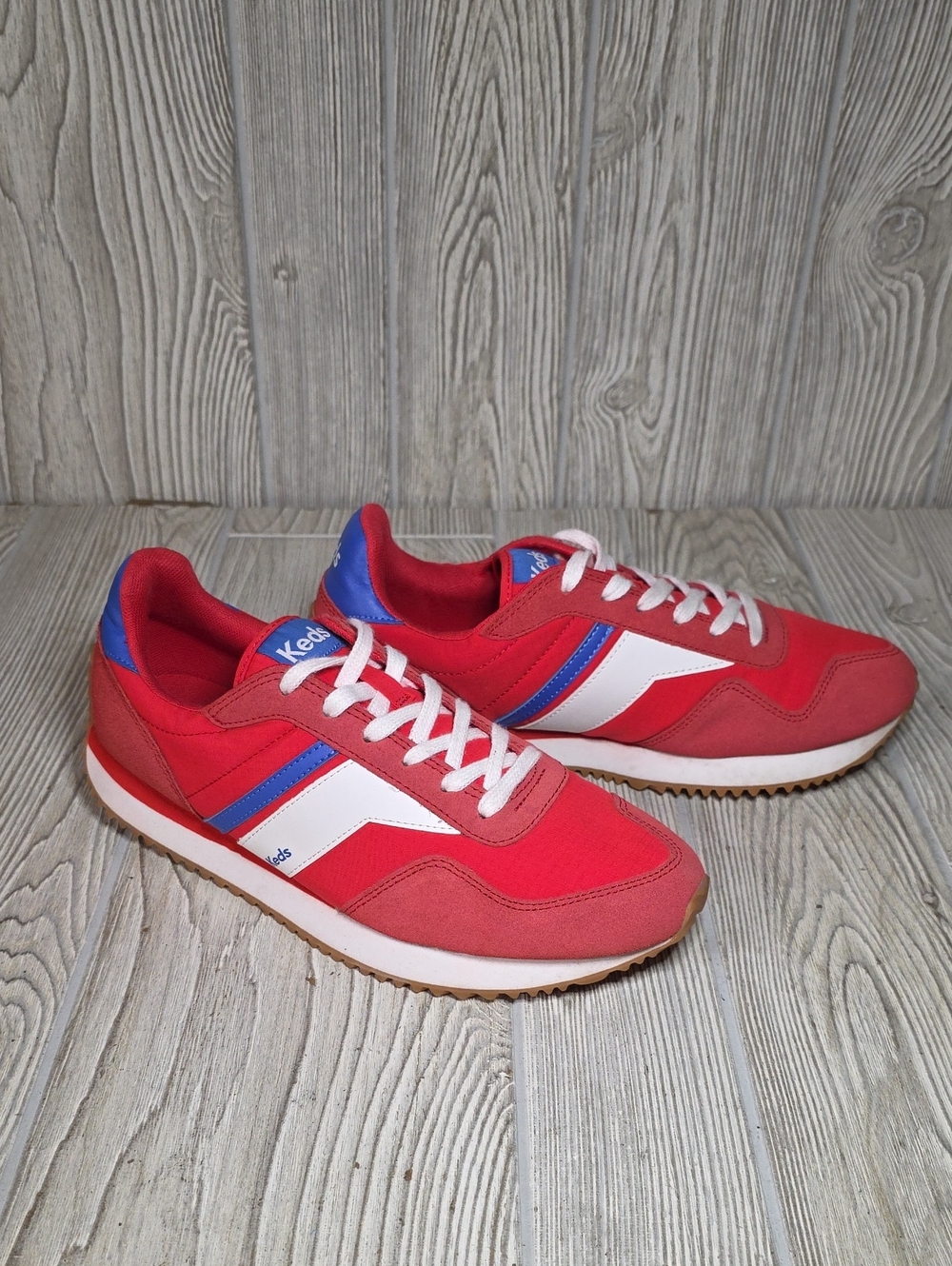 Keds Rena Red Color Block Nylon/Suede Sneakers Womens Size 9